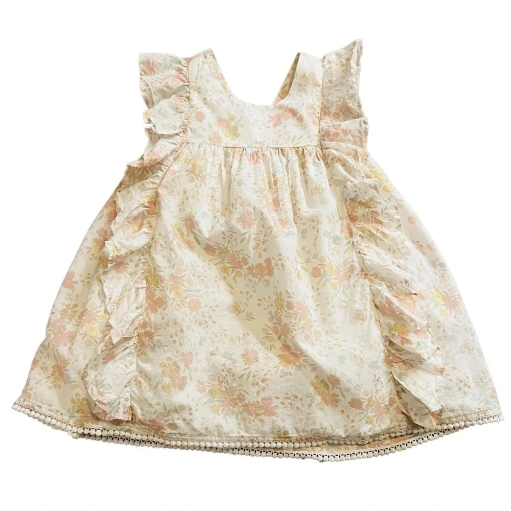 CUPCAKES AND CASHMERE GIRLS PRETTY FLORAL RUFFLE SUNDRESS SIZE 6